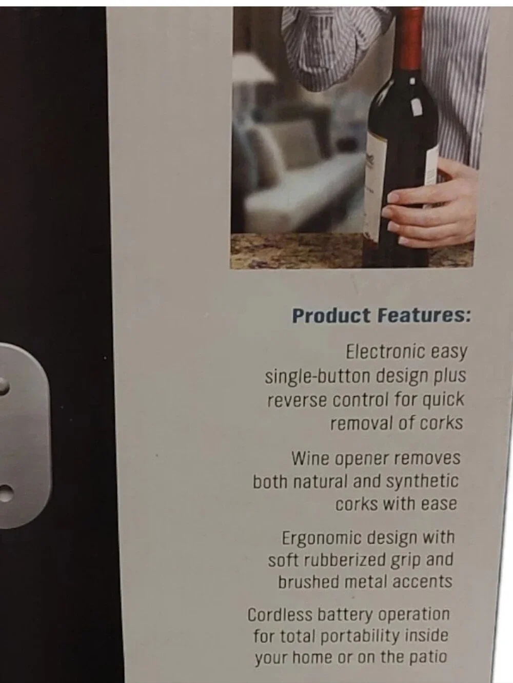 NEW Emerson Automatic Wine Bottle Opener Battery Operated Corkscrew & Cutter